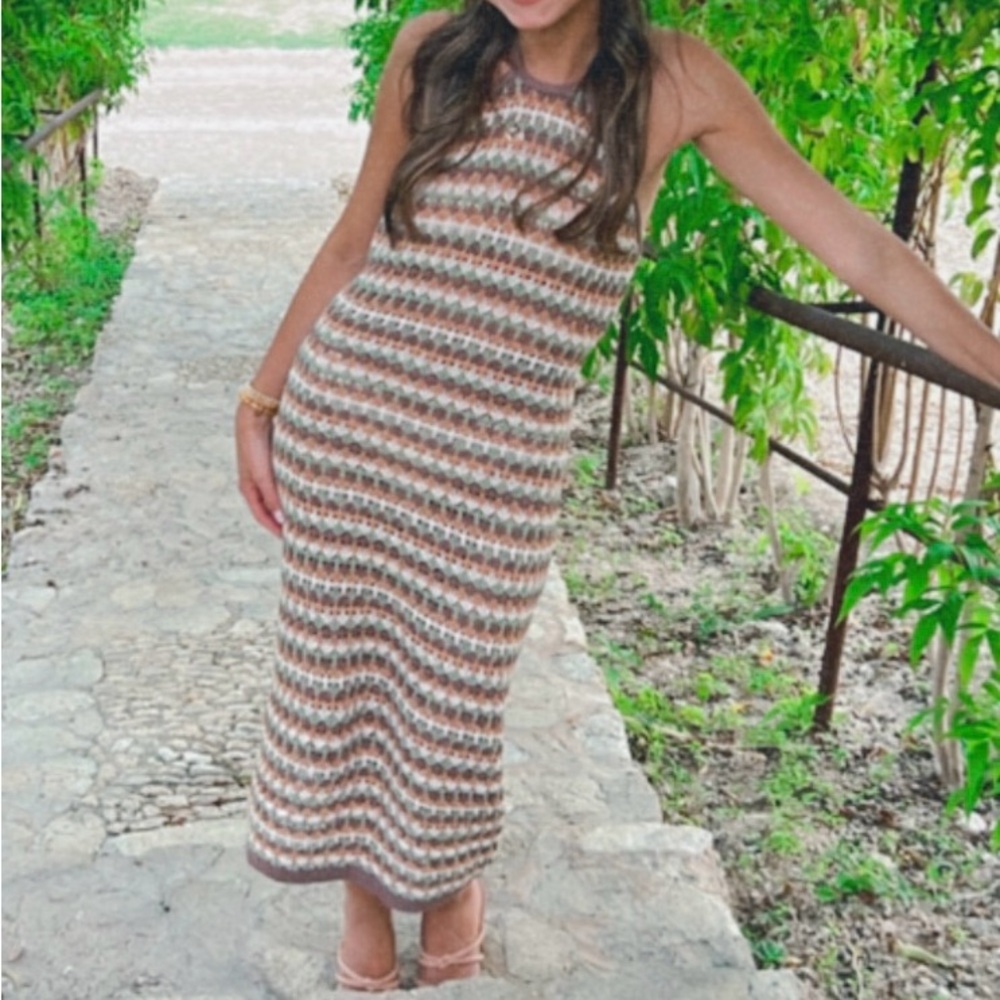Striped Halter Knit Dress